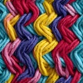 seamless texture and pattern of multicoloured ropes and twines twisted and plaited, neural network generated image