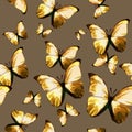 Seamless texture pattern polygonal brown butterfly on light brow Royalty Free Stock Photo