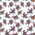 Seamless texture, pattern on a square background - birds