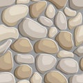 Seamless texture of pebble stone pavement. Repeating pattern of sea smooth rock background Royalty Free Stock Photo