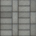 Seamless Texture of Rectangular Gray Paving Slabs