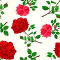 Seamless texture red roses cracks in the porcelain vintage vector Royalty Free Stock Photo
