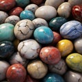 Seamless Texture of Rounded Multi - colored Marble Stones, Background of colorful onyx stone eggs of different colors Royalty Free Stock Photo