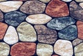 Seamless texture of rounded multi-colored marble stones.