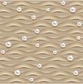 Seamless texture of sand waves with white pearls Royalty Free Stock Photo