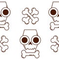 Seamless Texture With Skulls. Skull And Bones. Halloween Pattern