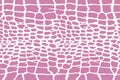 Seamless texture of snake, reptile, crocodile. repeating pink and white print.