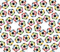 Seamless texture of soccer balls and united hands