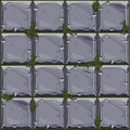 Seamless texture of stone on grass, background stone wall tiles. Vector illustration for user interface of the game
