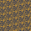 Seamless texture from the time gears - vector illustration Royalty Free Stock Photo