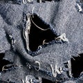 Seamless texture of torn denim