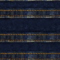 Seamless texture of worn stitched denim Royalty Free Stock Photo