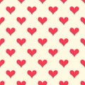 Seamless textured heart symbol pattern