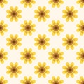 Seamless textured yellow flower wallpaper pattern