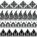 Seamless Thai pattern, repetitive design from Thailand - folk art style Royalty Free Stock Photo