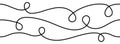 Seamless thin squiggle line set. Wavy wiggle stripe pattern collection. Curvy repeating thread or yarn lines for