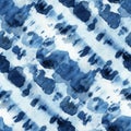 Seamless tie-dye pattern of indigo color on white silk