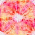 Seamless tie-dye pattern of pink and yellow color on white silk
