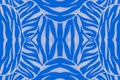 Seamless Tiger Skin. Blue Wildlife Zebra Leather Wallpaper.