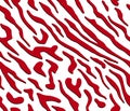 seamless tiger and zebra stripes animal skin pattern. Red white texture for textile fabric print. Royalty Free Stock Photo