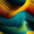 Tile Seamless of Colorful Metallic Wavy Abstract Background - Generative AI Royalty Free Stock Photo