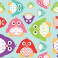 Cute Patterned Penguins Seamless Pattern