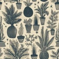 Seamless Floral tile, perfect plant background or tshirt design. Generative AI
