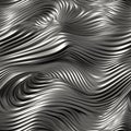 Seamless Silver Tile of Wavy Abstract Background - Generative AI Royalty Free Stock Photo