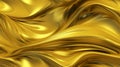 Yellow Seamless Tile of Metallic Wavy Abstract Background - Generative AI. Royalty Free Stock Photo