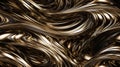 Copper Seamless Tile of Metallic Wavy Abstract Background - Generative AI. Royalty Free Stock Photo