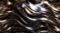 Bronze Seamless Tile of Metallic Wavy Abstract Background - Generative AI. Royalty Free Stock Photo
