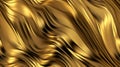 Gold Seamless Tile of Metallic Wavy Abstract Background - Generative AI. Royalty Free Stock Photo