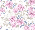 Seamless tile mosaic design pattern with roses background Royalty Free Stock Photo