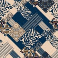 Seamless tile ornamental patchwork abstract pattern