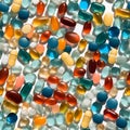 Seamless Tile Overhead Photo of A Variety of Presciption Pills and Drugs - Generative AI