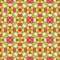 Seamless Tile Pattern In Vivid Festive Christmas Colors, Kaleidoscope Style