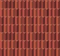 Seamless tile roof. Textured pattern of repeat ceramic rooftop. Clay tiles texture of house covering. Shingles Royalty Free Stock Photo