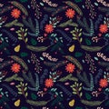 Seamless Tileable Christmas Holiday Floral Background Pattern Royalty Free Stock Photo