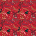 Seamless Tileable Christmas Holiday Floral Background Pattern Royalty Free Stock Photo