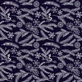 Seamless Tileable Christmas Holiday Floral Background Pattern Royalty Free Stock Photo