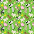 Seamless, Tileable Farm Animal and Barnyard Background Royalty Free Stock Photo