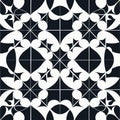 Seamless tileable geometric pattern based on repetitive simple forms. Generative AI