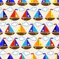 Seamless Tileable Nautical Themed Vector Background or Wallpaper Royalty Free Stock Photo