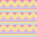 Seamless Tileable Vector Background in Pastel Tribal Style