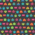 Seamless Tileable Vector Background Pattern with Cute Robots Royalty Free Stock Photo