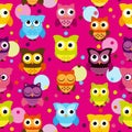 Seamless and Tileable Vector Owl Background Pattern