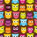 Seamless and Tileable Vector Owl Background Pattern