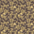 Seamless, Tileable Vector Pattern with Dinosaur Bones