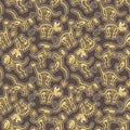 Seamless, Tileable Vector Pattern with Dinosaur Bones