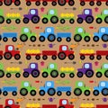 Seamless, Tileable Vector Tractor or Farm Themed Background Royalty Free Stock Photo